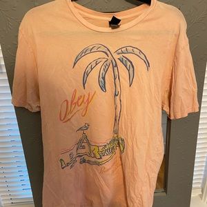 peach obey oversized beach t-shirt